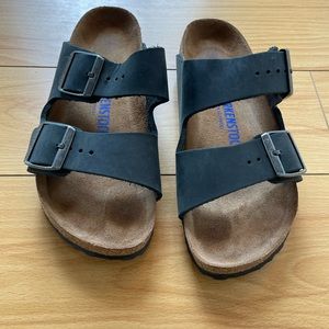 Birkenstock Arizona black sandal 37 soft narrow foot